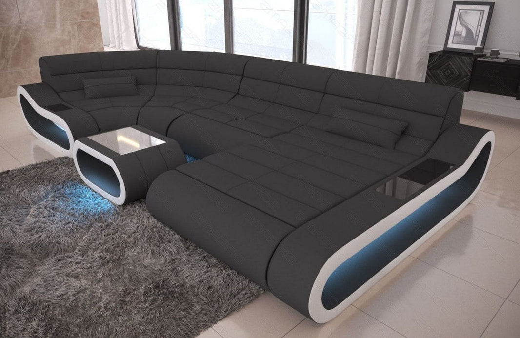 Stoff Wohnlandschaft Concept U-Form