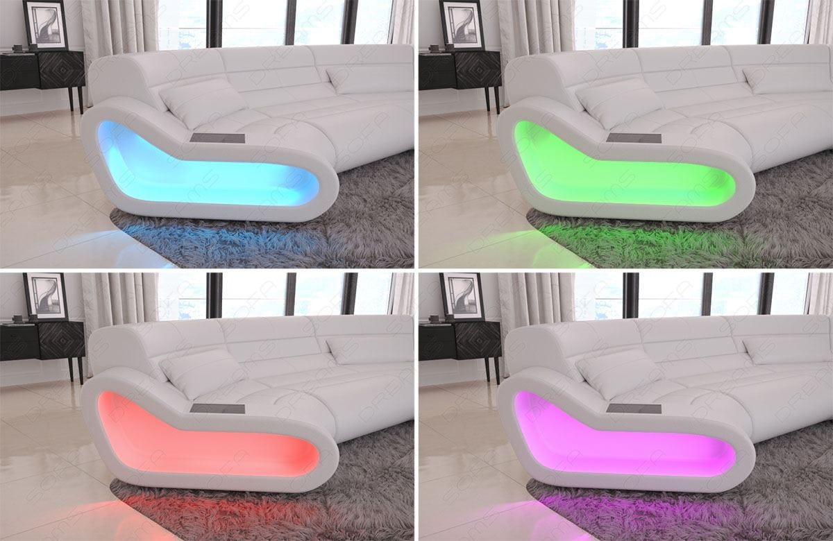 Stoff Bigsofa Concept U-Form Elfenbein-Schwarz