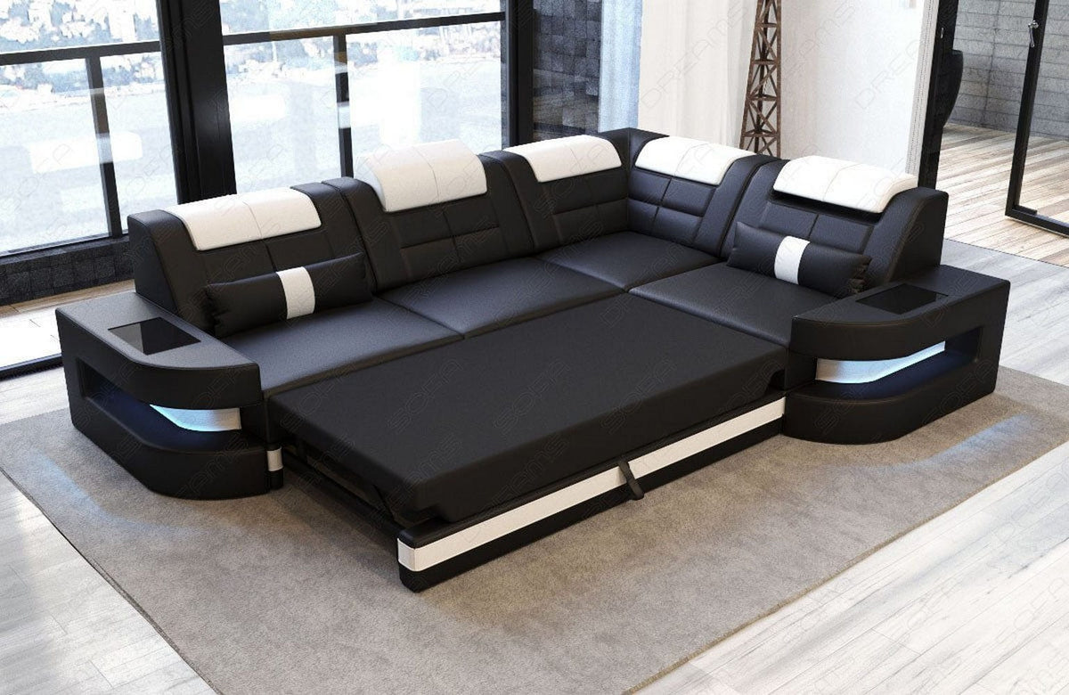 Stoff Ecksofa Como L-Form Braun-Schwarz