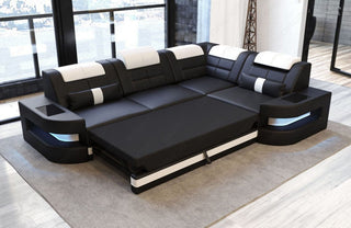 Stoff Ecksofa Como L-Form Braun-Schwarz