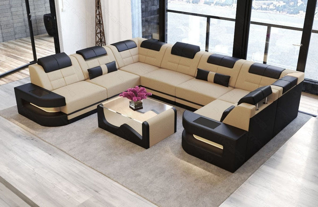Wohnlandschaft Como U-Form aus Stoff