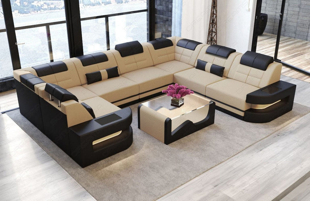 Wohnlandschaft Como U-Form aus Stoff