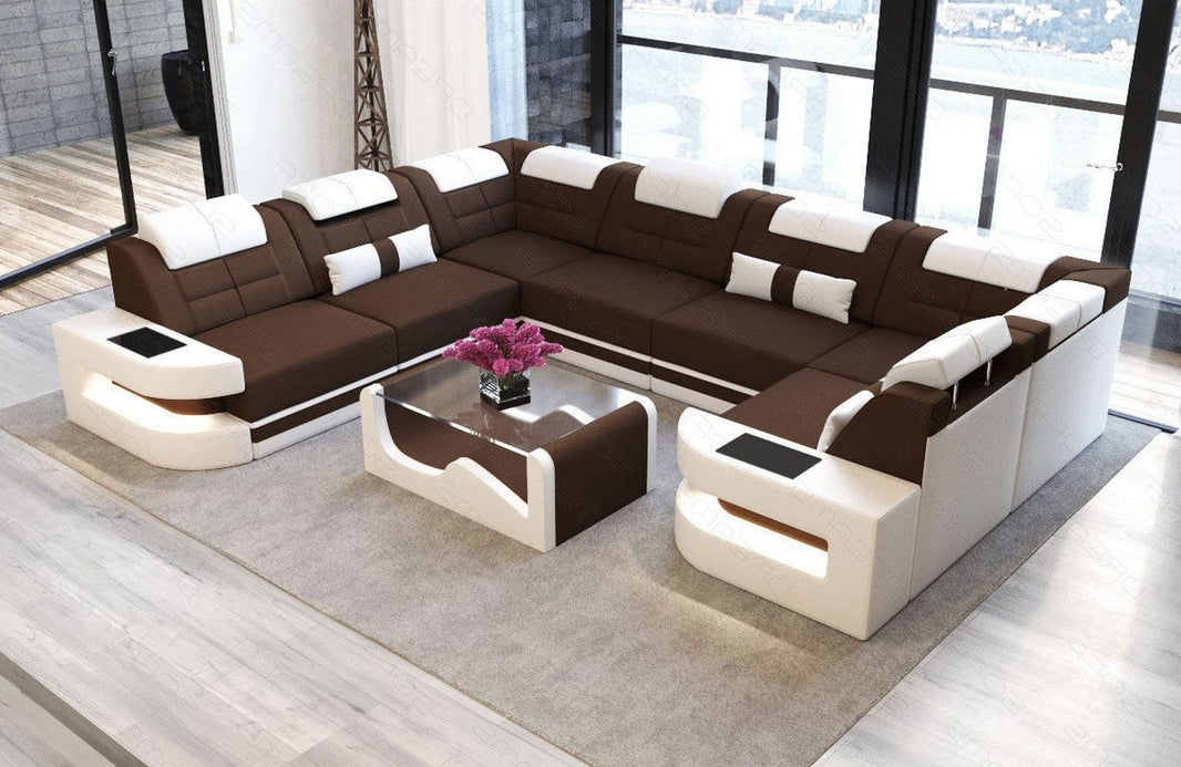Wohnlandschaft Como U-Form aus Stoff