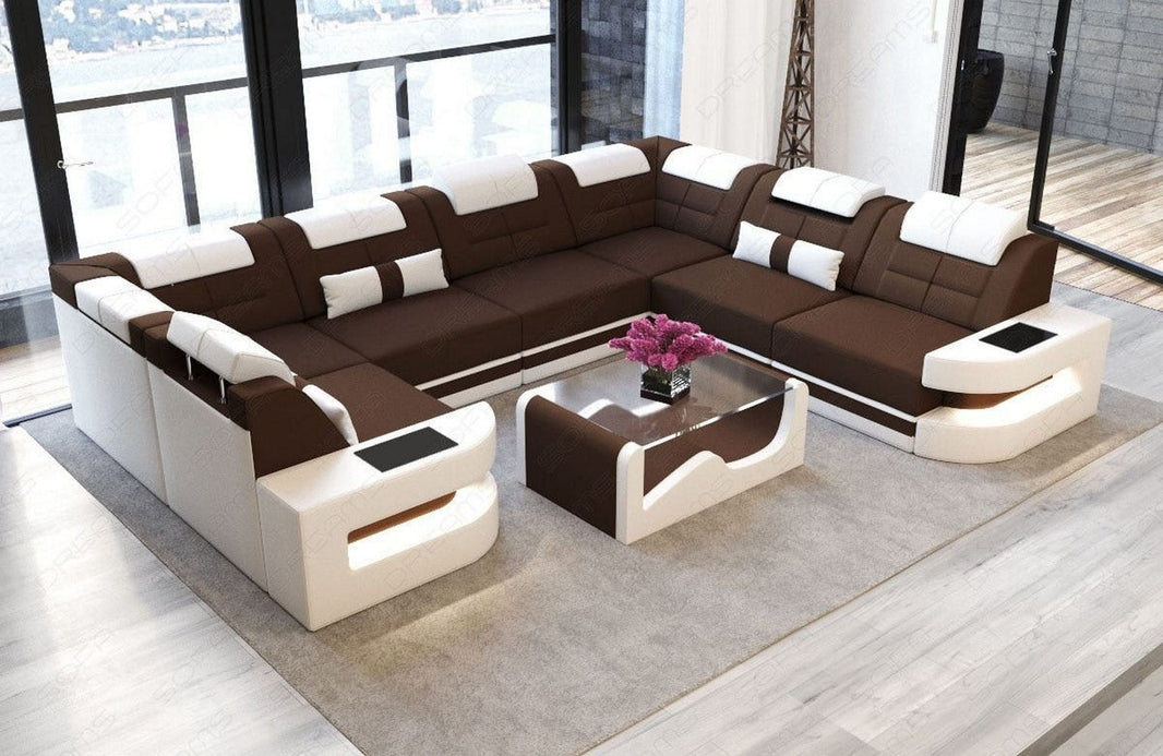 Wohnlandschaft Como U-Form aus Stoff