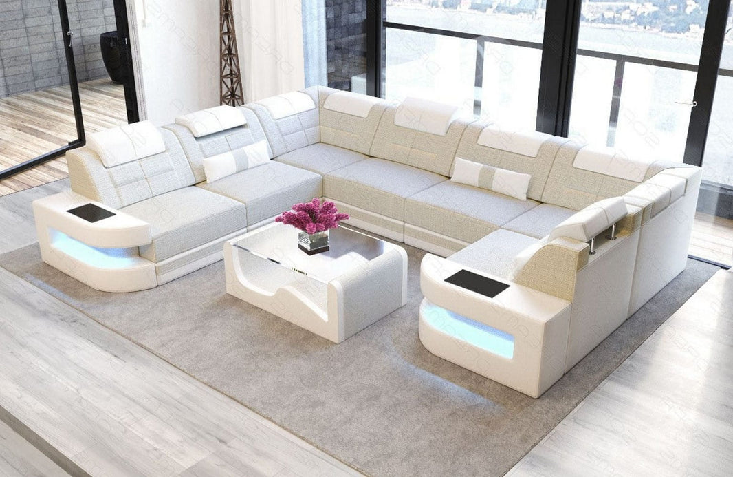 Wohnlandschaft Como U-Form aus Stoff