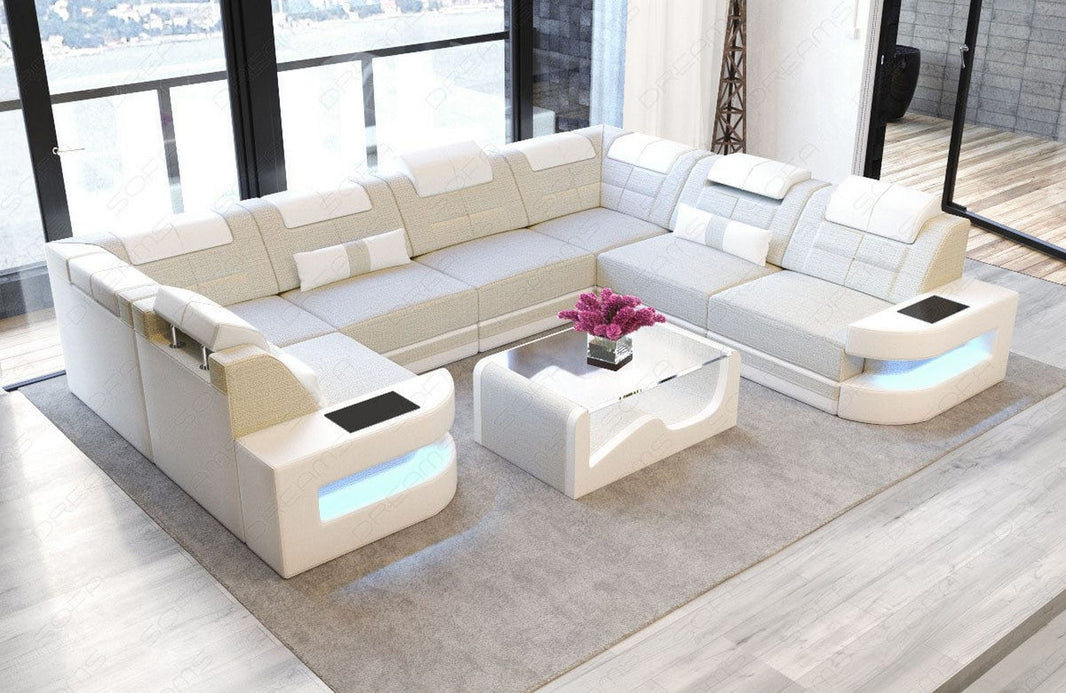 Wohnlandschaft Como U-Form aus Stoff
