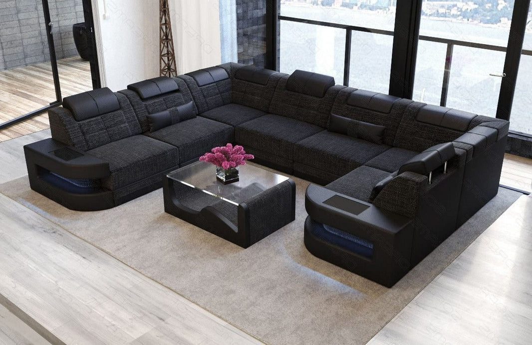 Wohnlandschaft Como U-Form aus Stoff