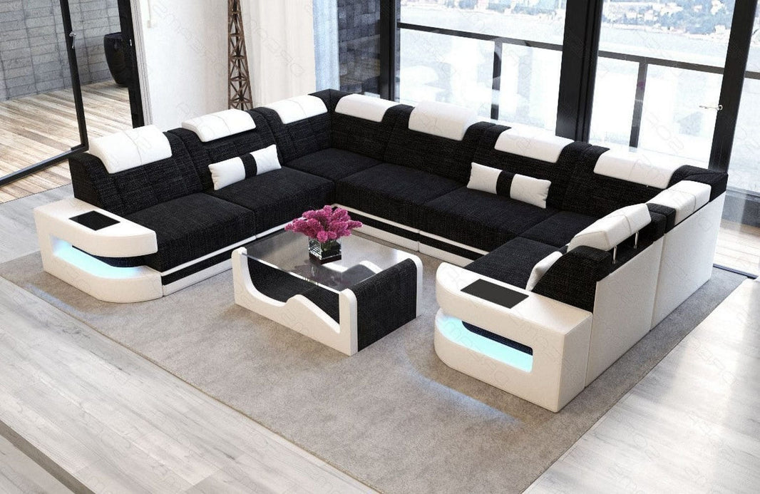 Wohnlandschaft Como U-Form aus Stoff