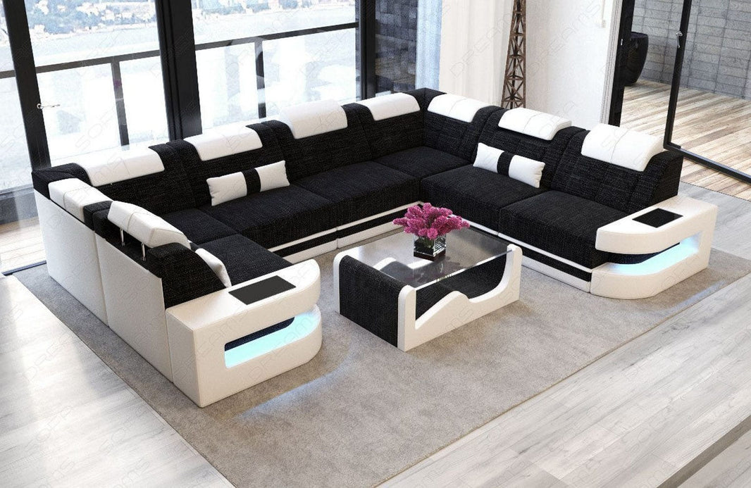 Wohnlandschaft Como U-Form aus Stoff