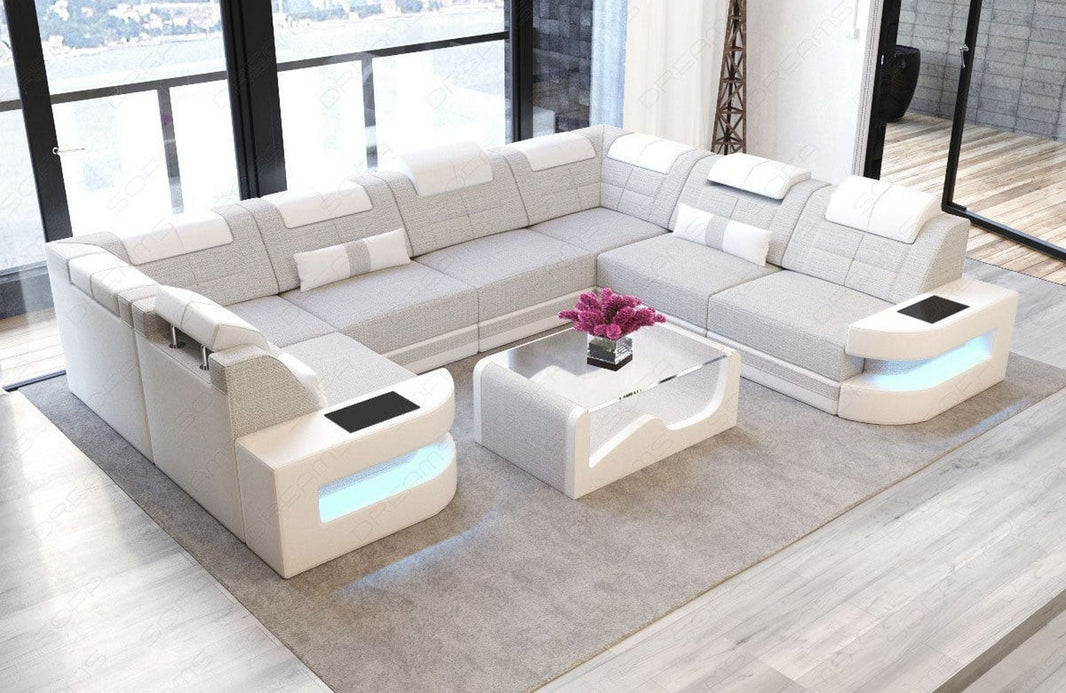 Wohnlandschaft Como U-Form aus Stoff