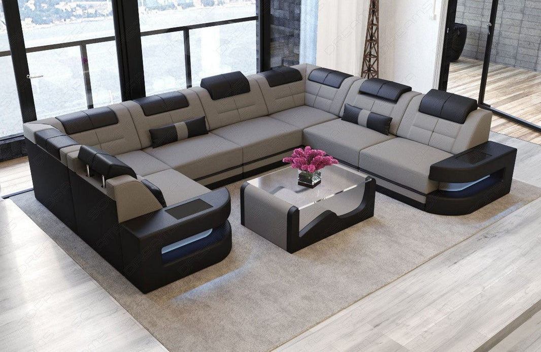 Wohnlandschaft Como U-Form aus Stoff