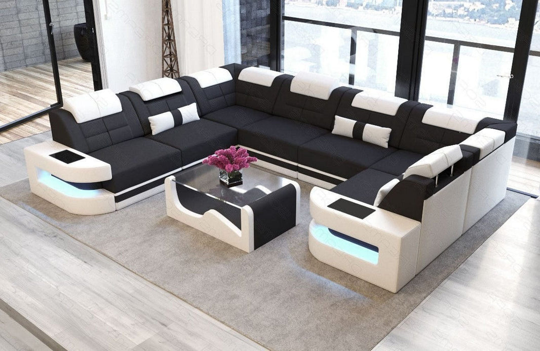Wohnlandschaft Como U-Form aus Stoff