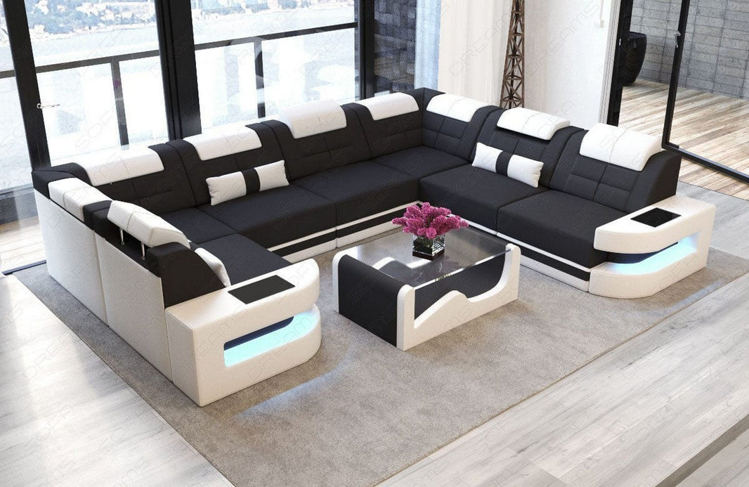 Wohnlandschaft Como U-Form aus Stoff
