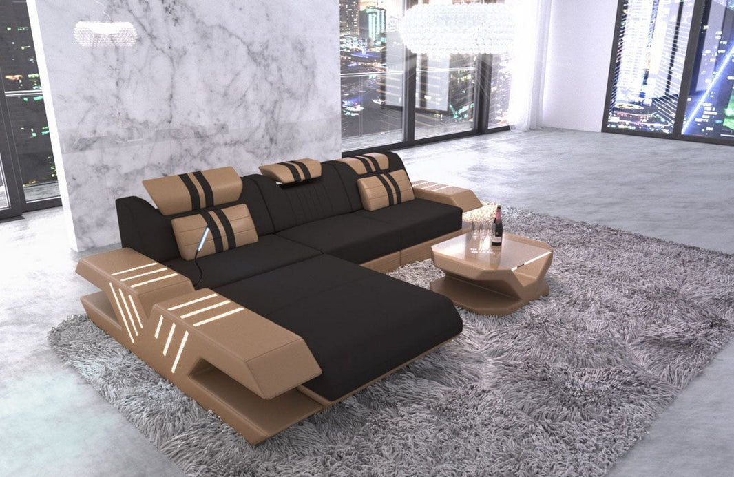 Couch Venedig L-Form in Stoff