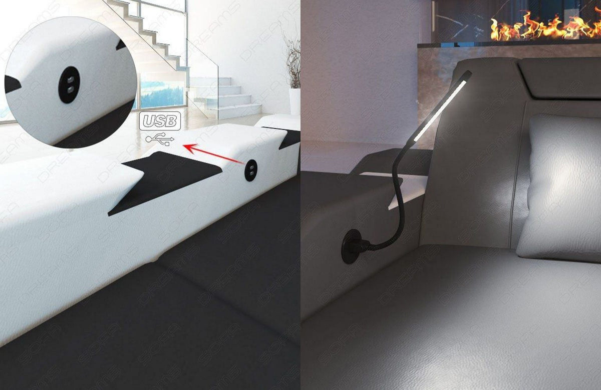 XXL Wohnlandschaft Venedig U-Form aus Stoff Schwarz-Schwarz