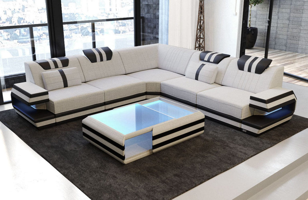 Couch Ragusa L-Form in Stoff
