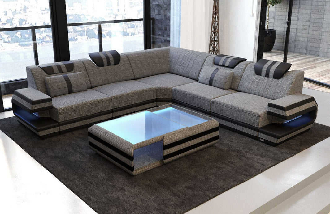 Couch Ragusa L-Form in Stoff