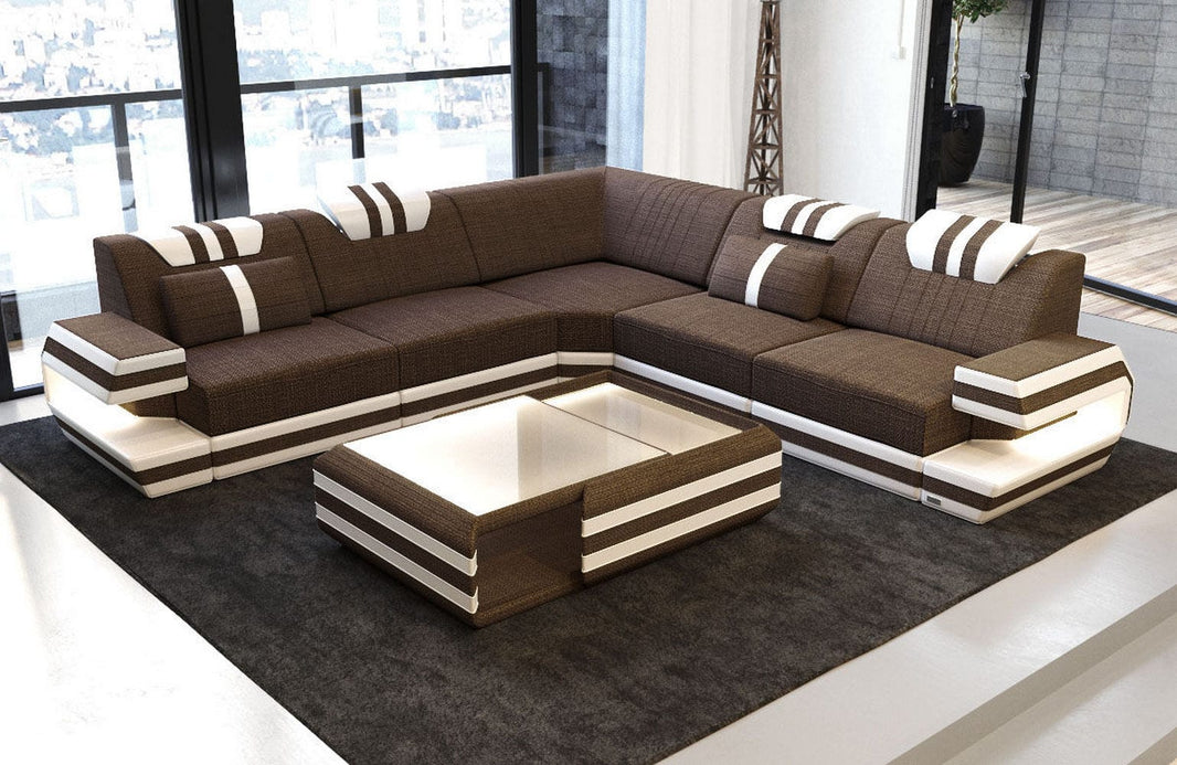 Couch Ragusa L-Form in Stoff