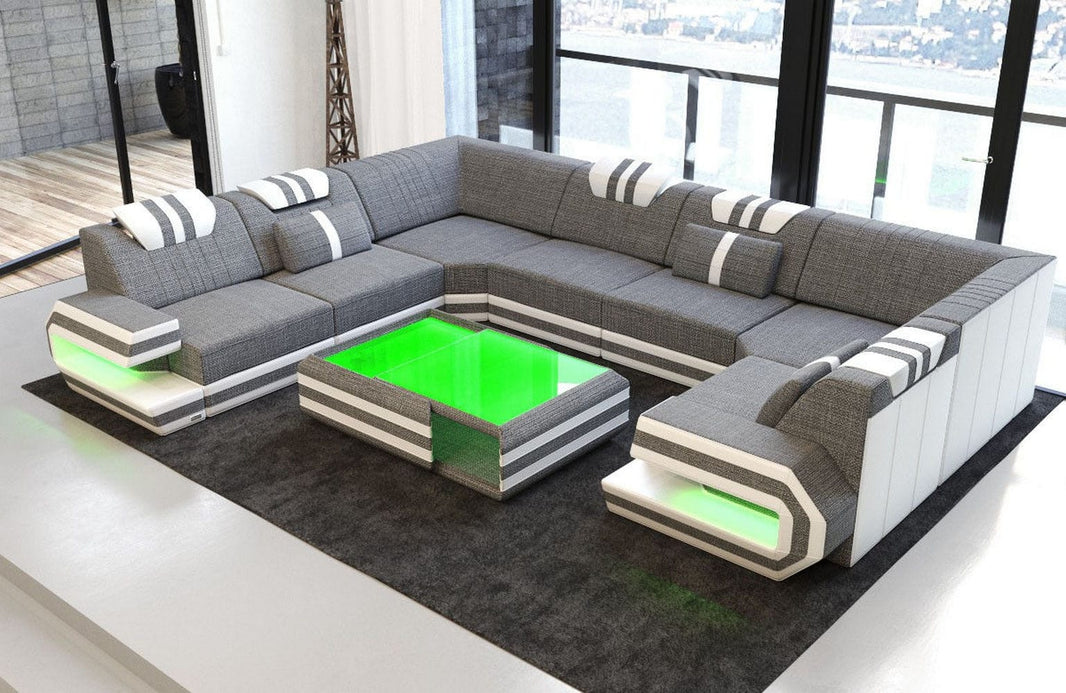 Wohnlandschaft Ragusa U-Form aus Stoff