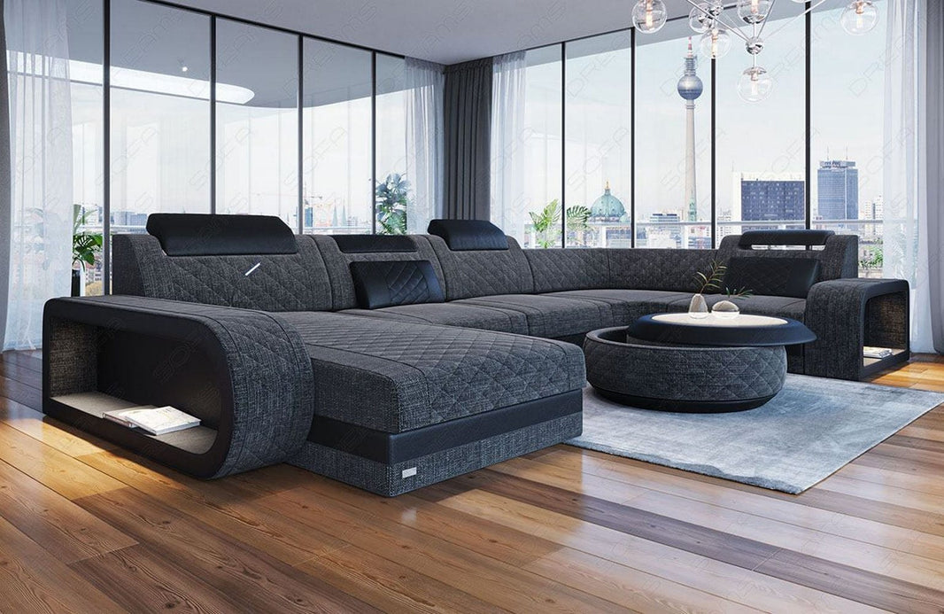 Stoff Wohnlandschaft Berlin U-Form