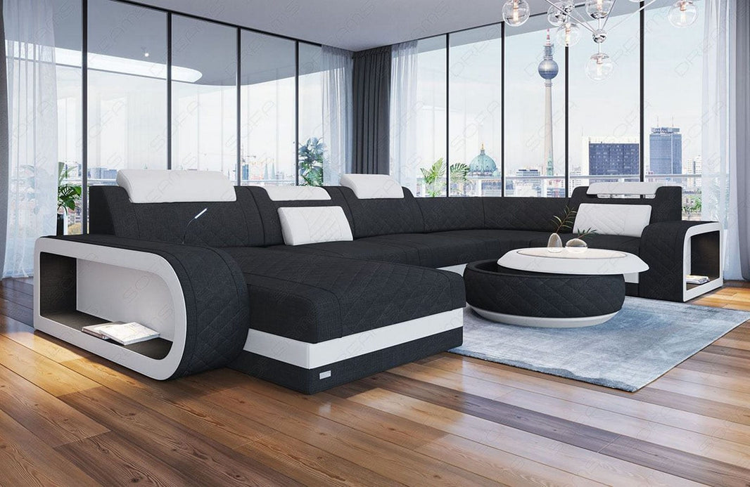 Stoff Wohnlandschaft Berlin U-Form
