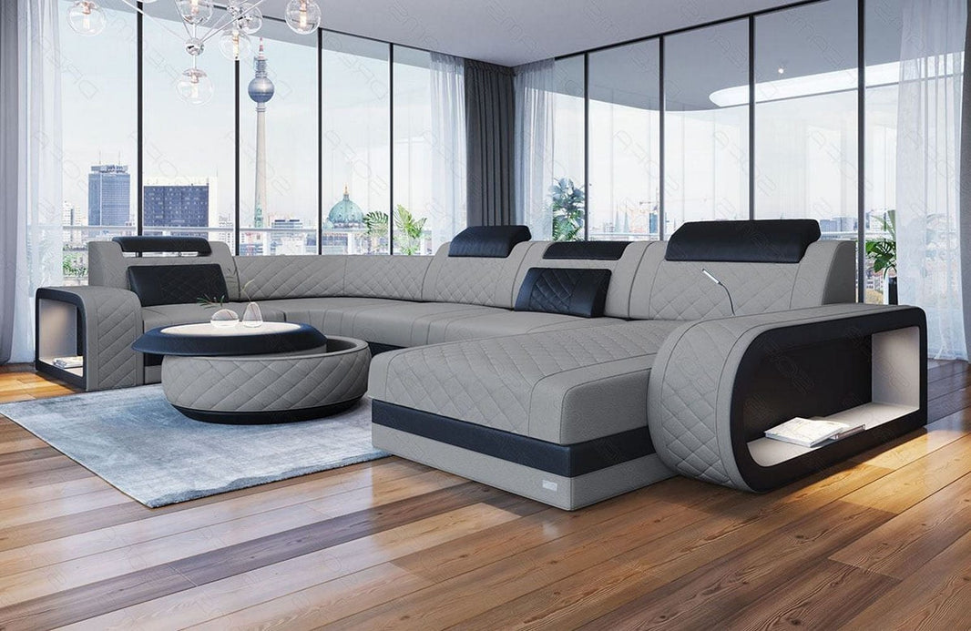 Stoff Wohnlandschaft Berlin U-Form