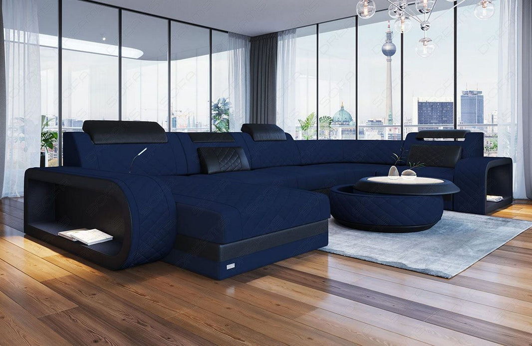 Stoff Wohnlandschaft Berlin U-Form