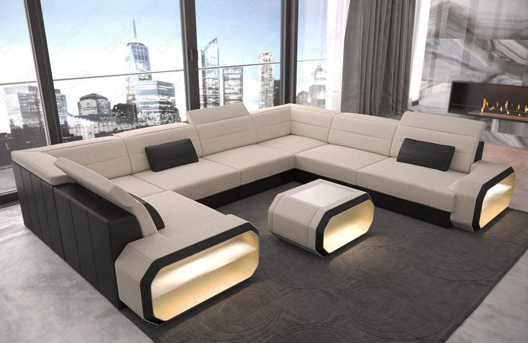 Stoff Wohnlandschaft Verona U-Form