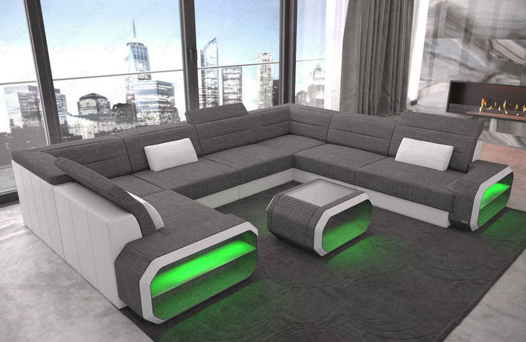 Stoff Wohnlandschaft Verona U-Form