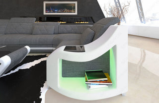 Couchlandschaft Swing U-Form in Stoff Grau-Weiß