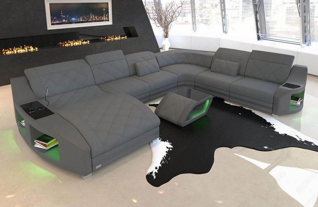 Wohnlandschaft Swing XXL U-Form in Stoff