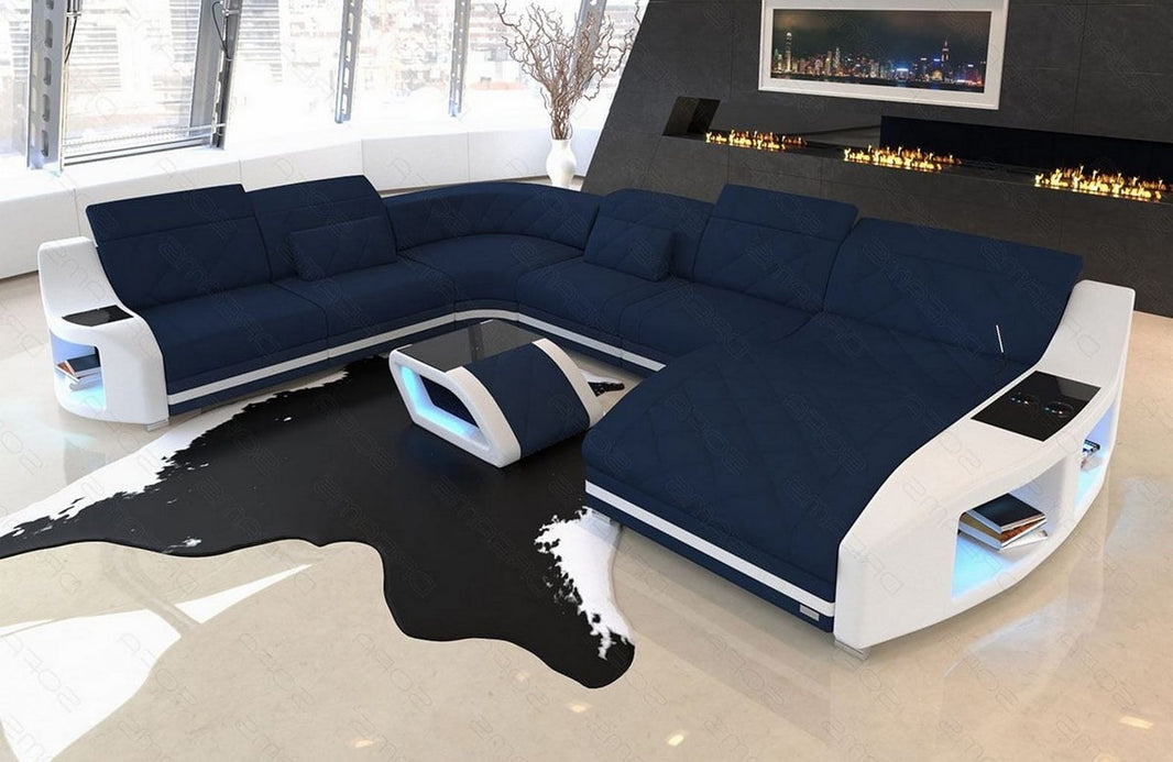 Wohnlandschaft Swing XXL U-Form in Stoff