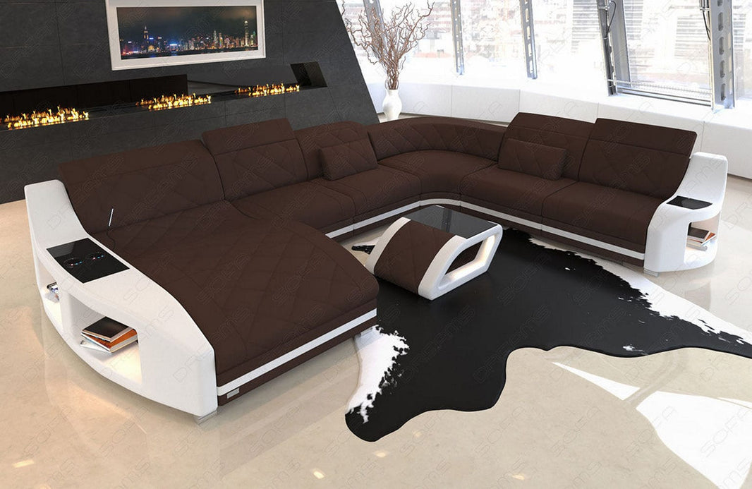 Wohnlandschaft Swing XXL U-Form in Stoff