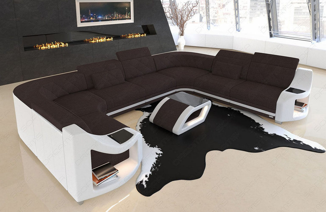 Couchlandschaft Genua U-Form in Stoff