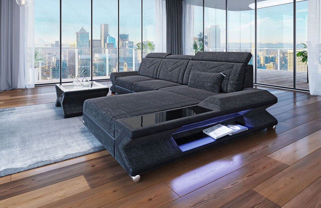 Couch Napoli L-Form in Stoff