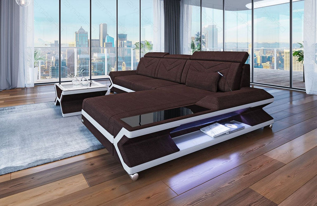 Couch Napoli L-Form in Stoff
