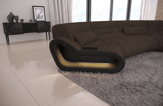 Stoff Couch Concept C-Form Braun-Schwarz