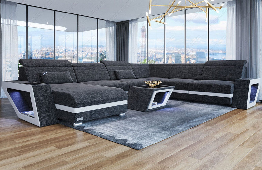Wohnlandschaft Catania XXL U-Form in Stoff