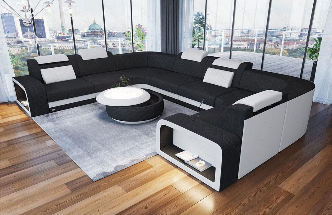 Stoff Wohnlandschaft Foggia U-Form