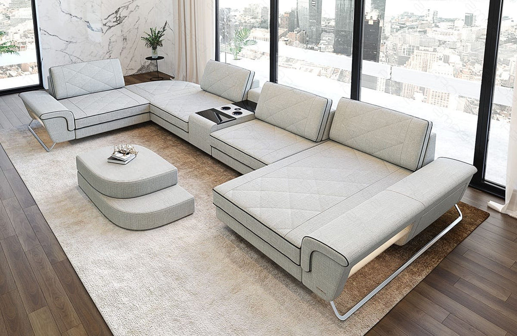 Couchlandschaft Bari U-Form in Stoff