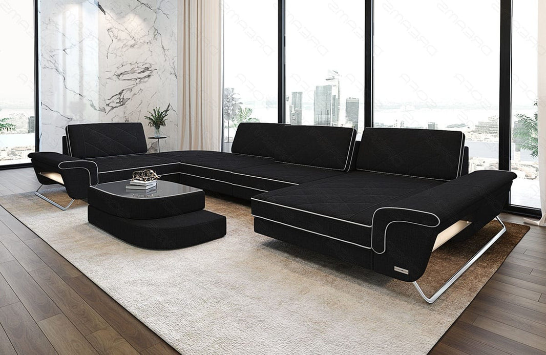 Couchlandschaft Bari U-Form in Stoff