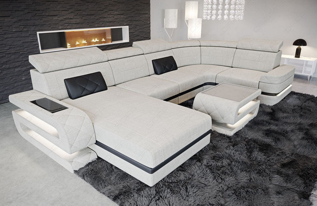 Couchlandschaft Bologna U-Form in Stoff