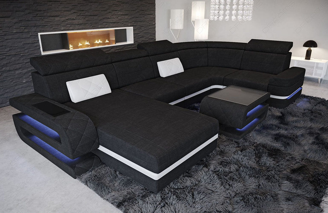 Couchlandschaft Bologna U-Form in Stoff