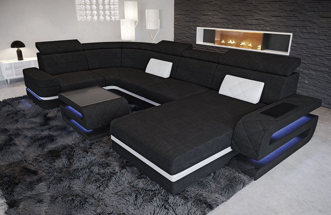 Couchlandschaft Bologna U-Form in Stoff