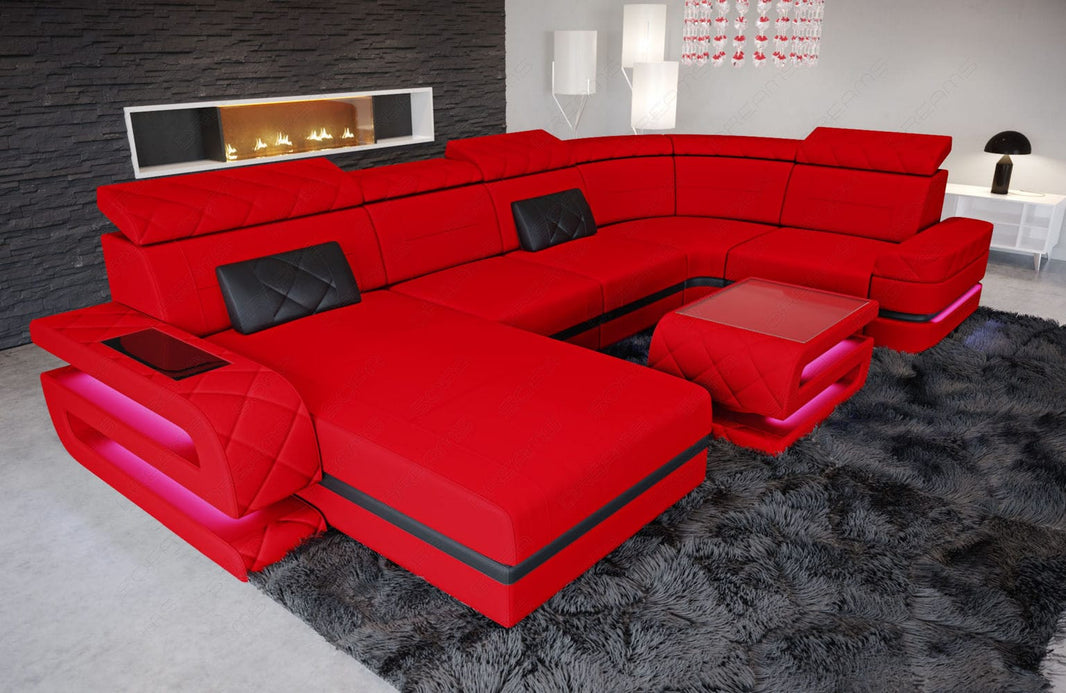 Couchlandschaft Bologna U-Form in Stoff