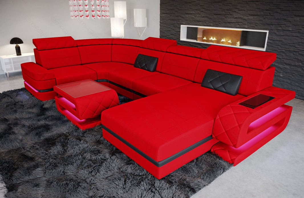 Couchlandschaft Bologna U-Form in Stoff