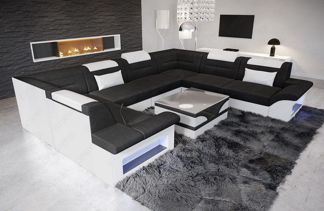 Couchlandschaft Brianza U-Form in Stoff