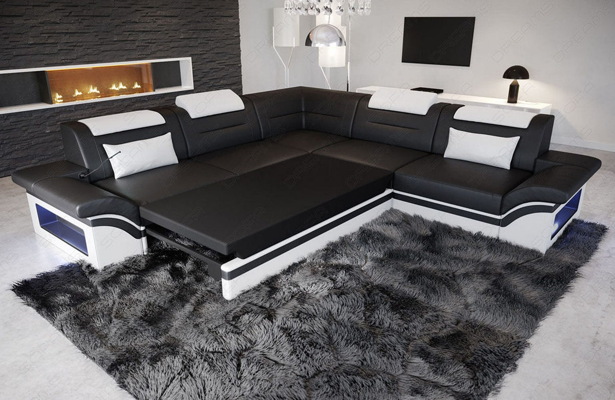 Stoffsofa Brianza L-Form – Komfort & Design - Strukturstoff - Grau-Weiß - Ansicht 6