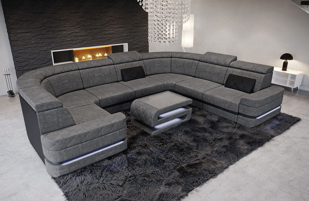 Couchlandschaft Positano U-Form in Stoff