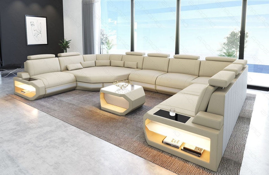 Wohnlandschaft Asti U-Form aus Stoff